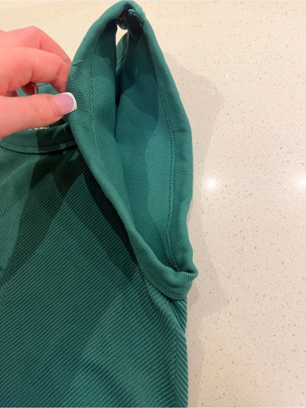 Free People Dark Teal Ribbed Tank Top